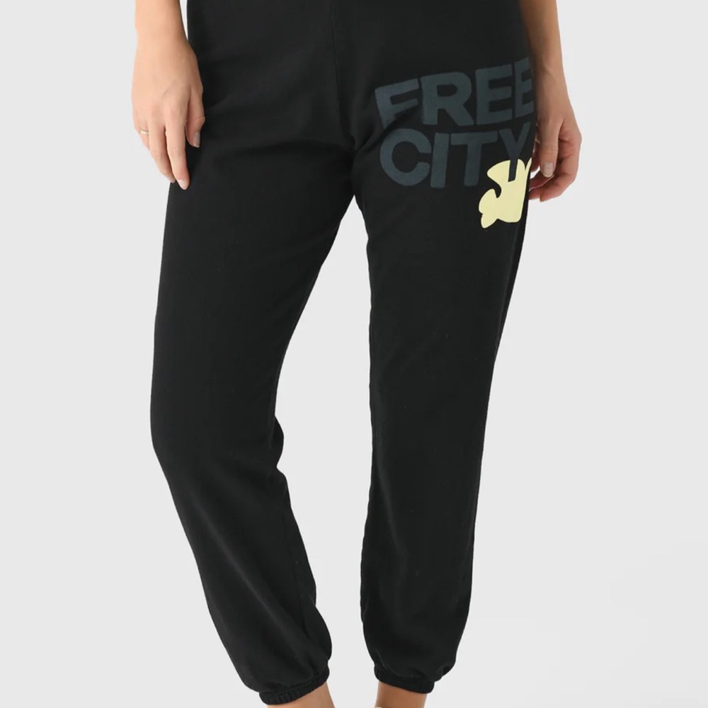 Freecity Black and Cream joggers